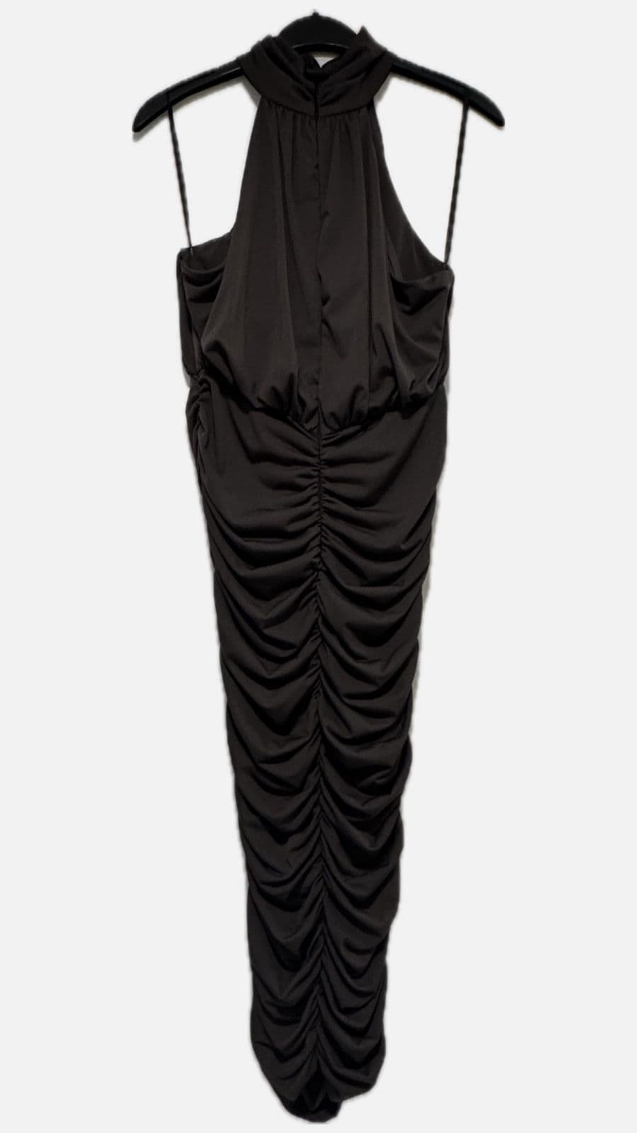 Dark Grey Ruched Midi Dress