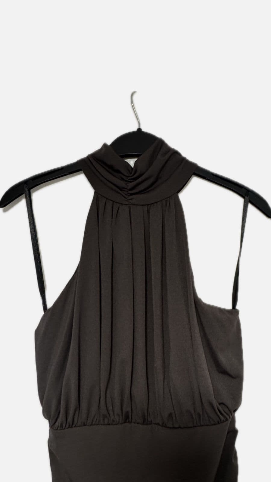 Dark Grey Ruched Midi Dress