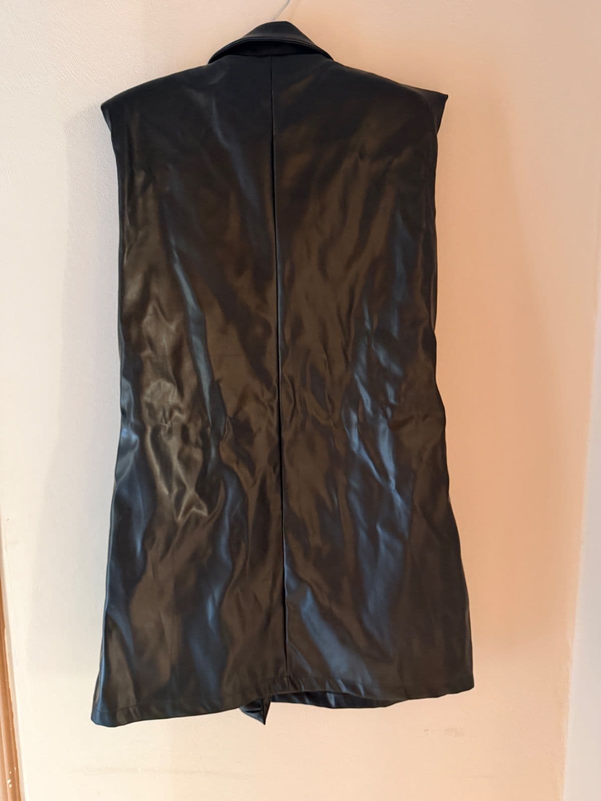Leather black dress