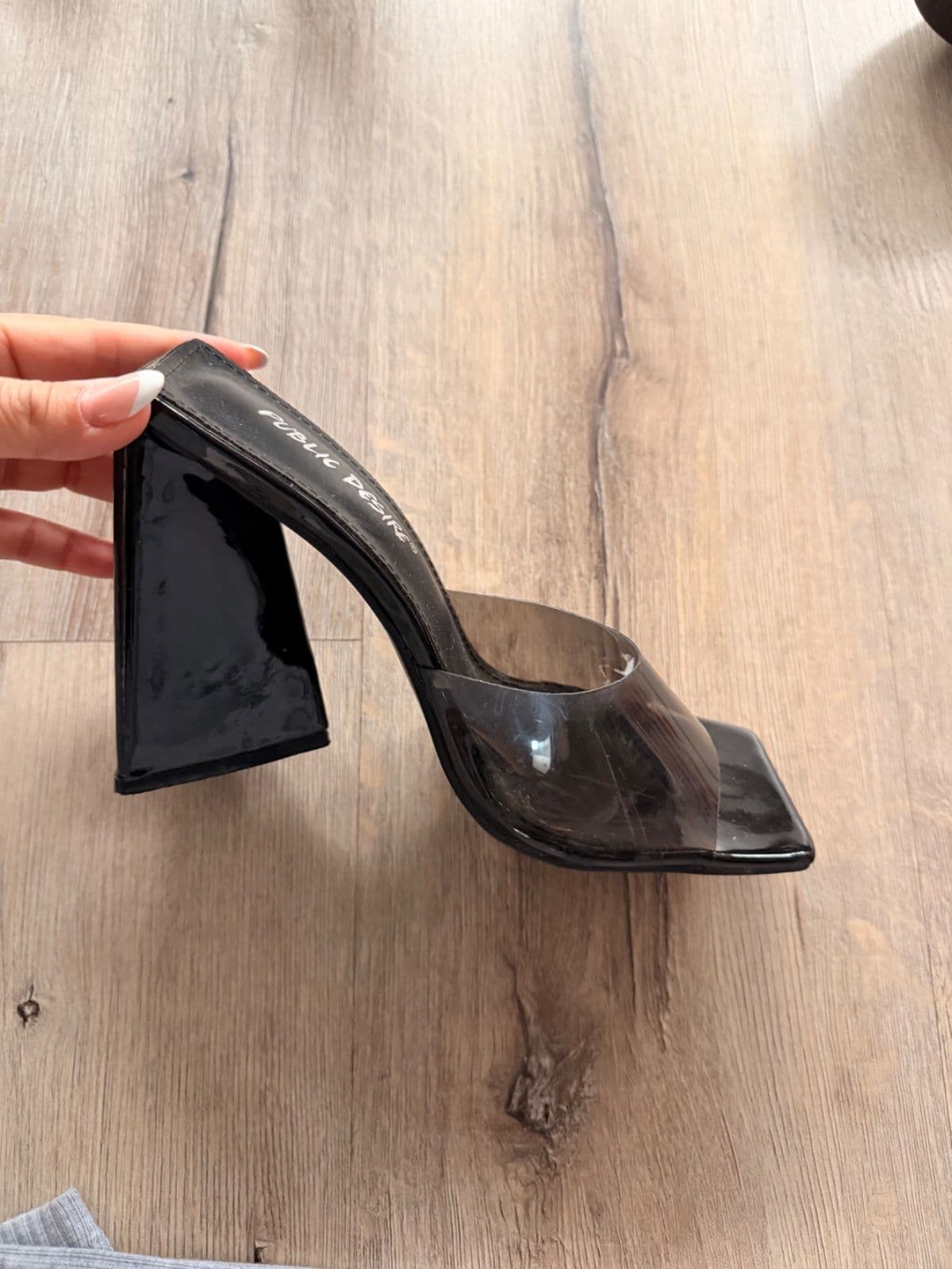 Public Desire Black Heel