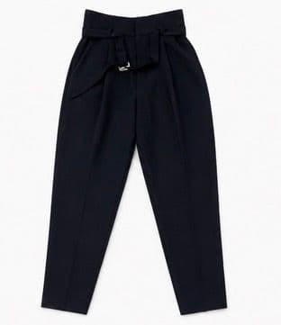 Navy High-Waisted Trousers